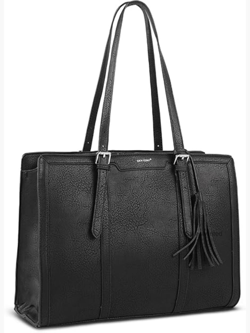 15.6" Laptop Tote Bag PU Leather Work Travel Shoulder Handbag